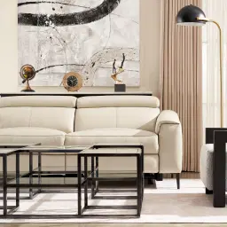 Bruce Cream Leather 2-Seater Electric Recliner 