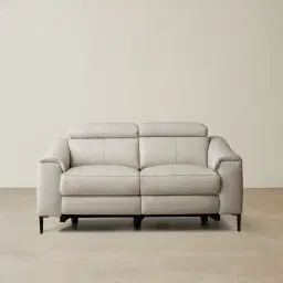 Bruce Cream Leather 2-Seater Electric Recliner 