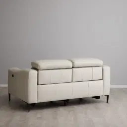 Bruce Cream Leather 2-Seater Electric Recliner 