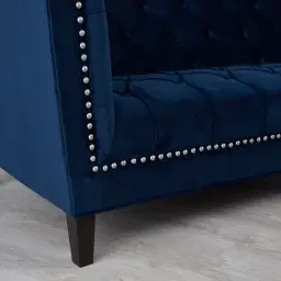 Manuel Navy Blue Velvet 3-Seater Sofa