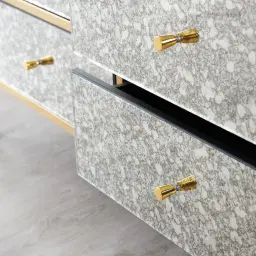 Helena Antique Glass Dresser - Gold Frame