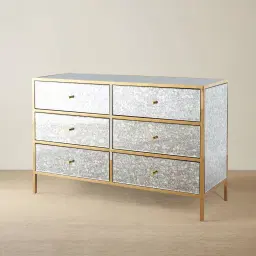 Helena Antique Glass Dresser - Gold Frame