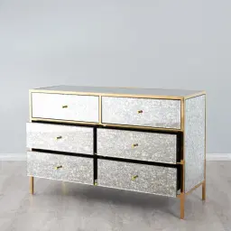 Helena Antique Glass Dresser - Gold Frame