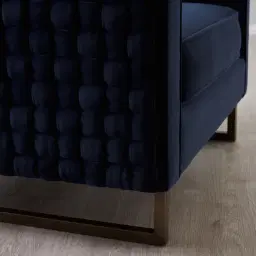 Interwoven Navy Blue Fabric Chair