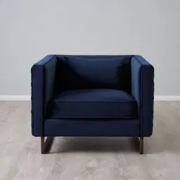 Interwoven Navy Blue Fabric Chair