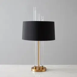 Cassy Polished Gold Table Lamp - Black Fabric Lamp Shade