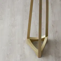 Rogers Matte Gold Floor Lamp - White Linen Lamp Shade