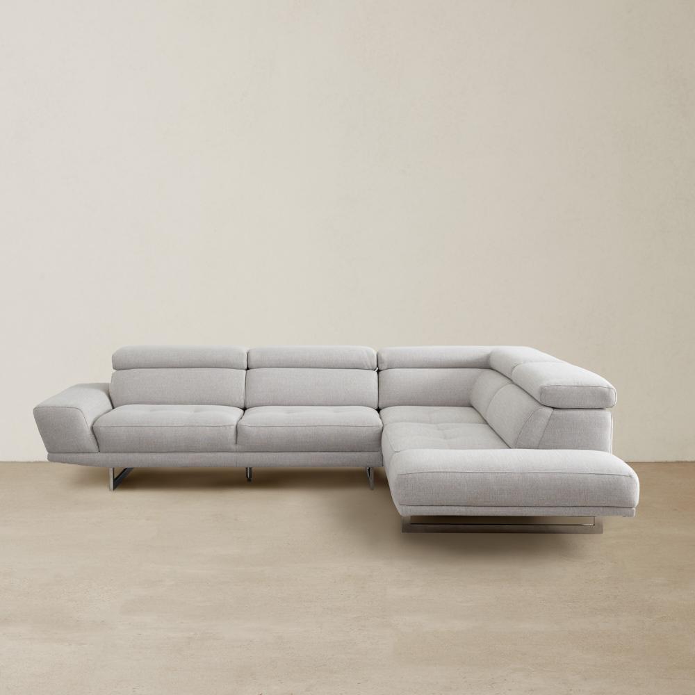 Albany Gainsboro Grey Fabric Right Chaise Lounge