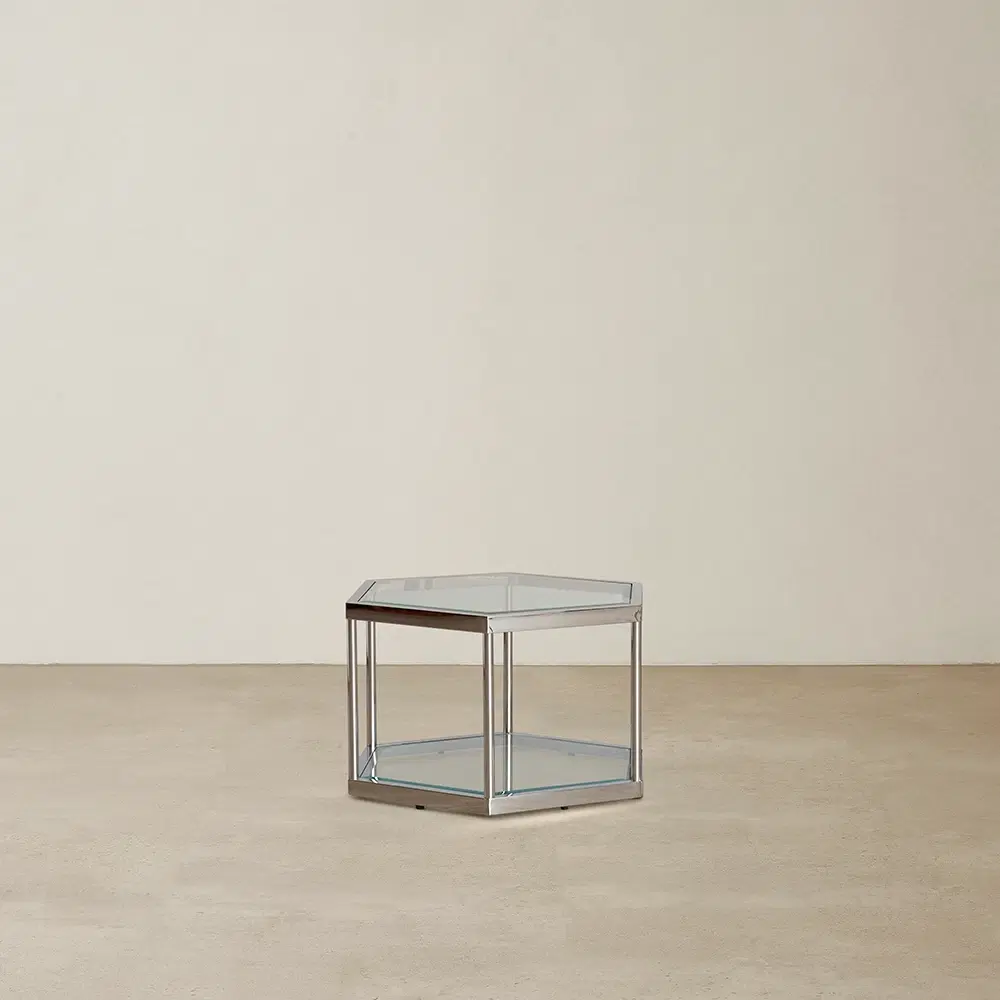Hexagonal Side Table 35cm - Silver