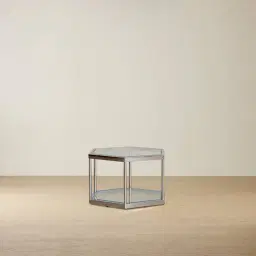 Hexagonal Side Table 35cm - Silver