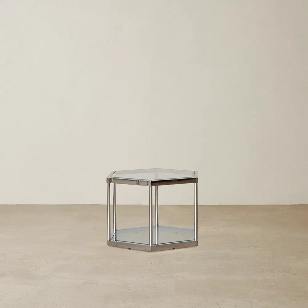 Hexagonal Side Table 40cm - Silver