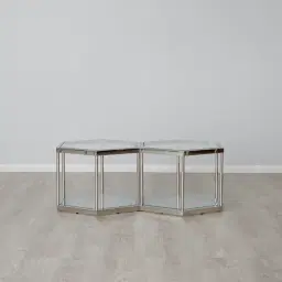 Hexagonal Side Table 40cm - Silver