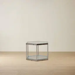 Hexagonal Side Table 40cm - Silver