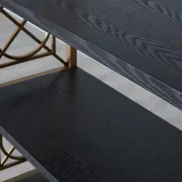 Eugenie Black Wooden Veneer Bookshelf