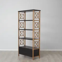 Eugenie Black Wooden Veneer Bookshelf