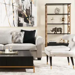 Eugenie Black Wooden Veneer Bookshelf