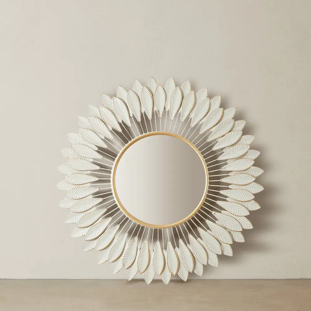 Feather Round Mirror 86cm