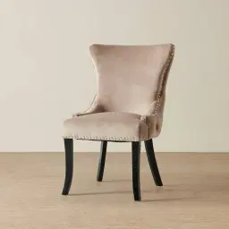 Camille II Almond Beige Velvet Dining Chair 