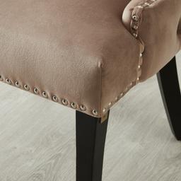 Camille II Almond Beige Velvet Dining Chair 