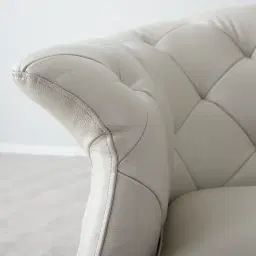 Regal Cream Leather 3-Seater Sofa 