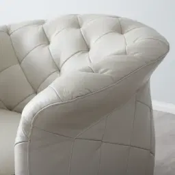 Regal Cream Leather Single Seat Sofa