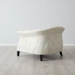 Regal Cream Leather Single Seat Sofa