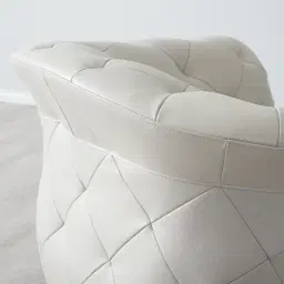 Regal Cream Leather Single Seat Sofa