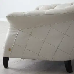 Regal Cream Leather Single Seat Sofa