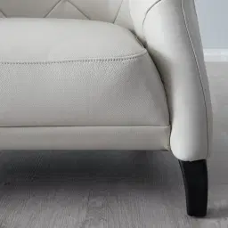 Regal Cream Leather Single Seat Sofa