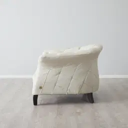 Regal Cream Leather Single Seat Sofa