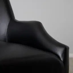 Errol Black Patterned Vegan Leather Dining Chair