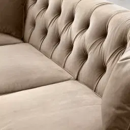 Audrey Beige Velvet Corner Sofa