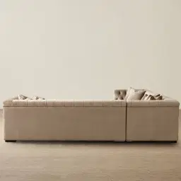 Audrey Beige Velvet Corner Sofa