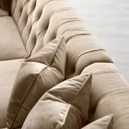 Audrey Beige Velvet Corner Sofa