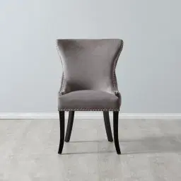 Camille II Pebble Grey Velvet Dining Chair