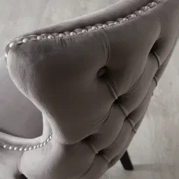 Camille II Pebble Grey Velvet Dining Chair