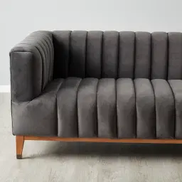 Astoria III Charcoal Velvet 3-Seater Sofa 
