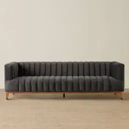 Astoria III Charcoal Velvet 3-Seater Sofa 