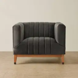 Astoria III Charcoal Velvet Occasional Chair 