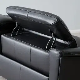 Carolina Black Leather 2-Seater Electric Recliner 