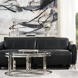 Carolina Black Leather 2-Seater Electric Recliner 