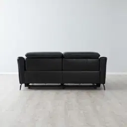 Carolina Black Leather 2-Seater Electric Recliner 