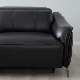 Carolina Black Leather 2-Seater Electric Recliner 