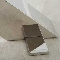 Adair Stainless Steel Dining Table - Glass Top 180cm