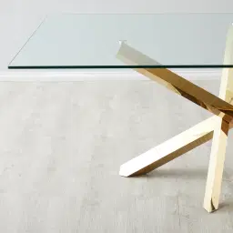 Lola Gold Dining Table - Glass Top