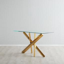 Lola Gold Console Table - Glass Top