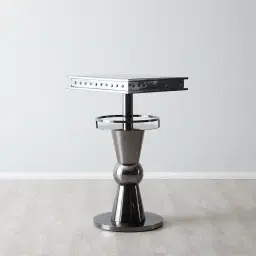Wyatt Silver Stainless Steel Bar Table