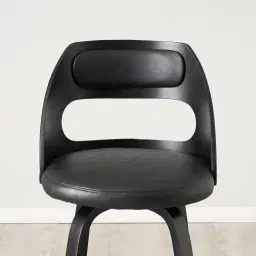 Hunter Black Vegan Leather Bar Stool