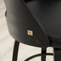 Hunter Black Vegan Leather Bar Stool