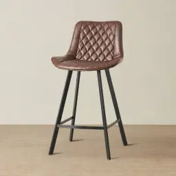Gavin Dark Brown Vegan Leather 65cm Bar Stool